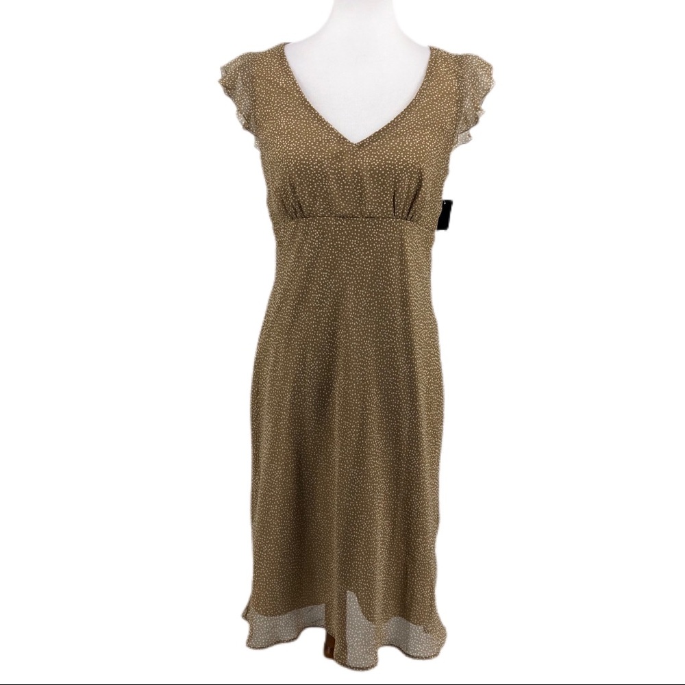 Faith, Love & Passion Tan Polka Dot Midi Dress